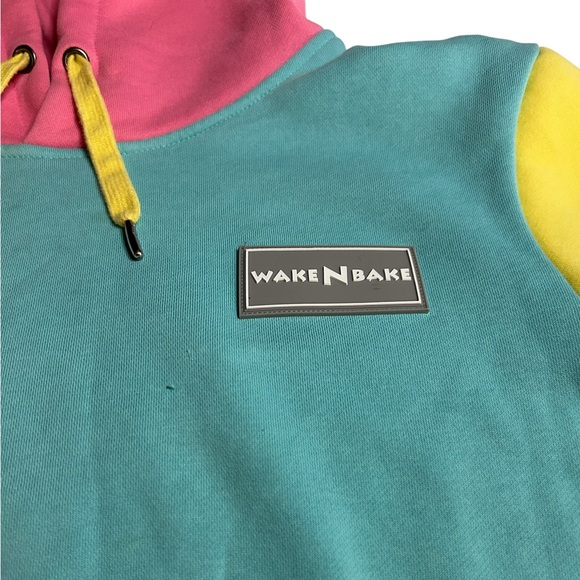 WakeNBake Pink, Yellow, and Blue Hoodie - Picture 8 of 8